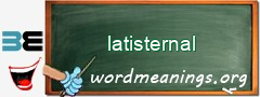 WordMeaning blackboard for latisternal